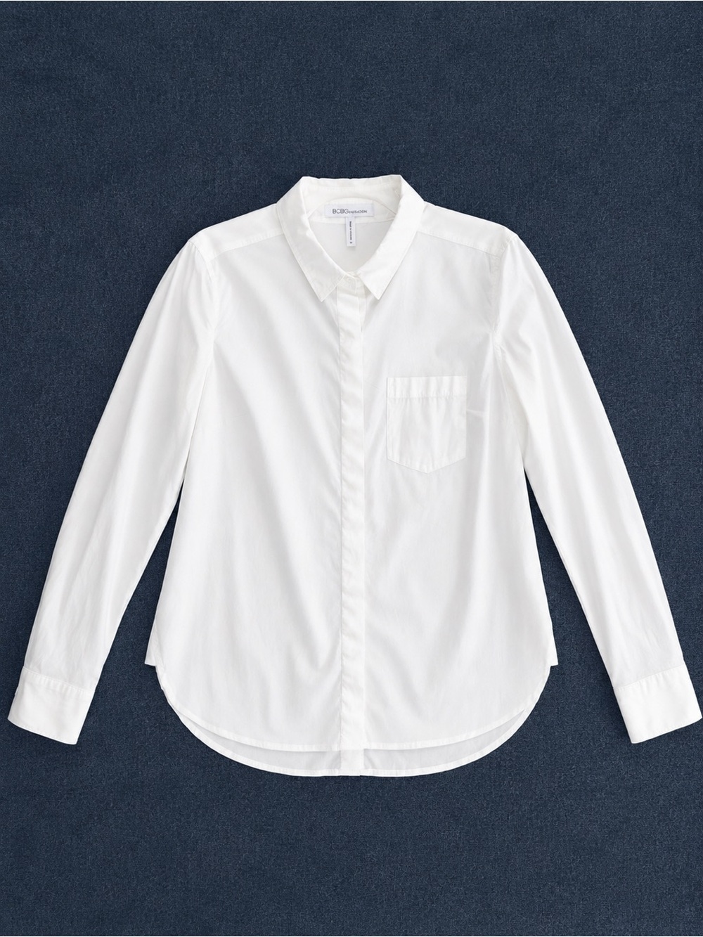 BCBGeneration Optic White Button-Up Shirt Blouse Size Medium